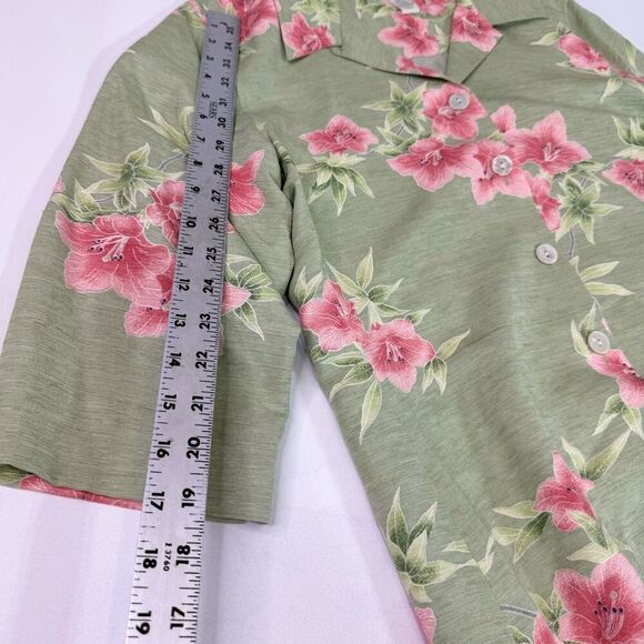 Vintage Tommy Bahama Dress Suit Set Womens 10 Tropical 100% Silk Hawaiian Floral - Picture 9 of 12
